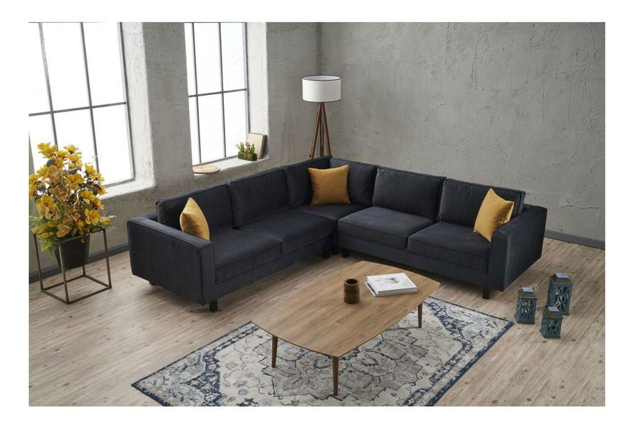 Rohová sedačka Kalen 2 (antracit + černá)