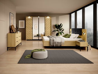 Ložnice Versaccio 1 (dub scandi + černá)