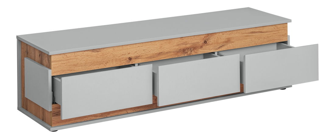 TV stolík/skrinka Bernice 20 ASPG BL RTV (perlově šedá + dub artrisan)