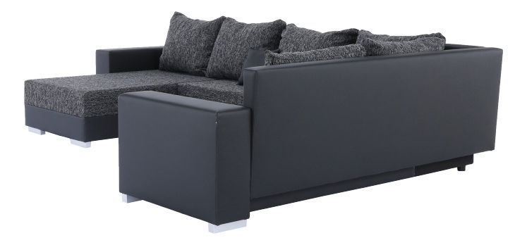 Rohová sedací souprava U Sergio černá + tmavošedá (P)