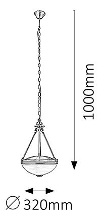 Závěsné svítidlo Marlene 8547 (bronzová + rýžové kamenné sklo)