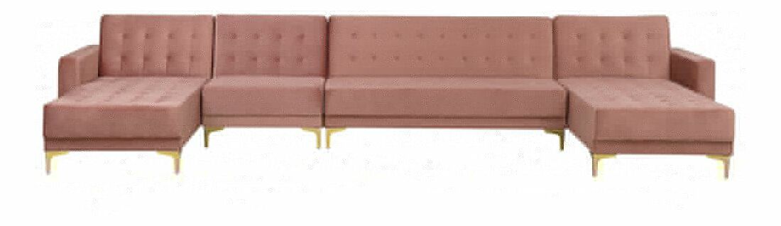 Rohová sedací souprava U ABERLADY 1 (růžová) (L)