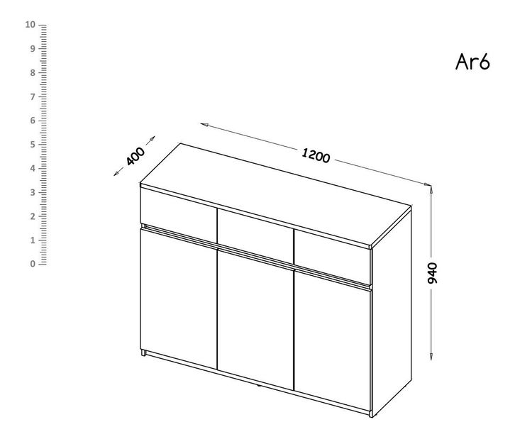 Komoda typ AR6 Alishia (bílá)