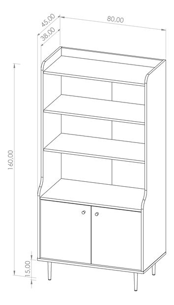 Regál Vasecta R2D (dub brandy castello)