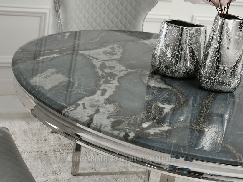 Jídelní stůl West (šedomodrá + chromová)