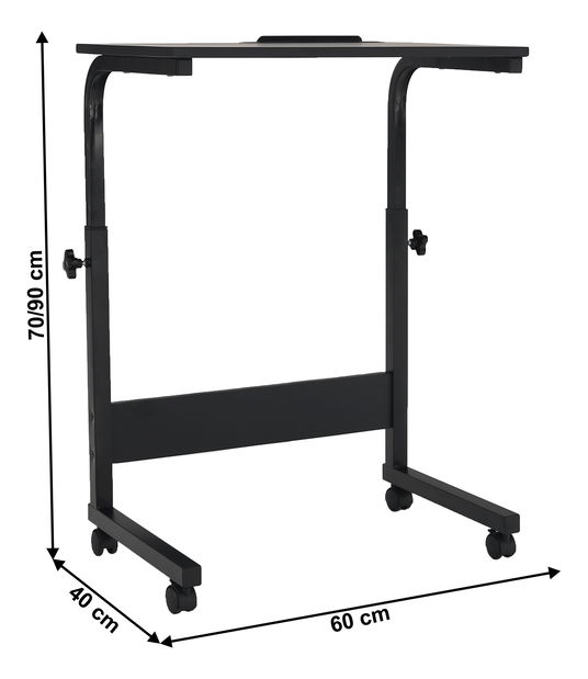 PC stůl s kolečky Jadar (černá)