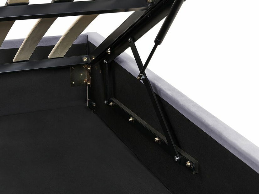 Manželská postel 160 cm Ruthine (šedá) (s roštem a úložným prostorem)