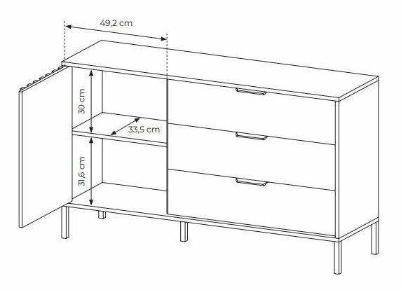 Komoda Tallin 138 (dub artisan + antracit)