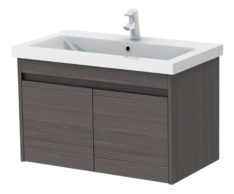 Koupelnová skříňka na stěnu s umyvadlem Juventa Ravenna Rv-80 (šedohnědá)