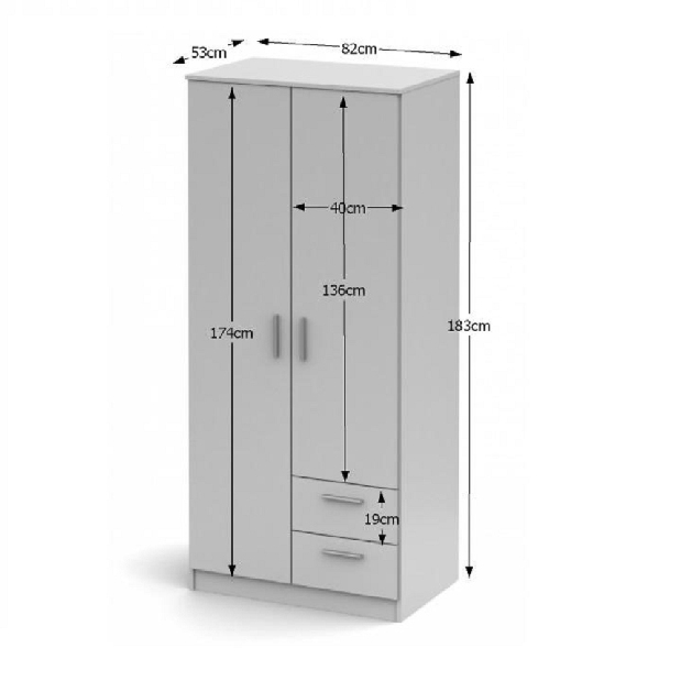 Šatní skříň Notrea Typ 81 (bílá)