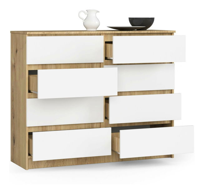 Komoda Kapil II (dub artisan + bílá)