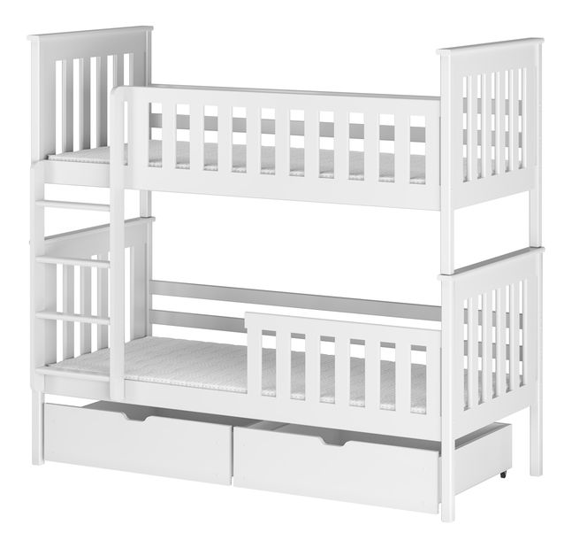 Dětská postel 90 cm Olive (s roštem a úl. prostorem) (bílá)