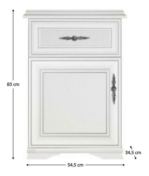 Komoda Kuito KOM1D1SL + P (alpská bílá)