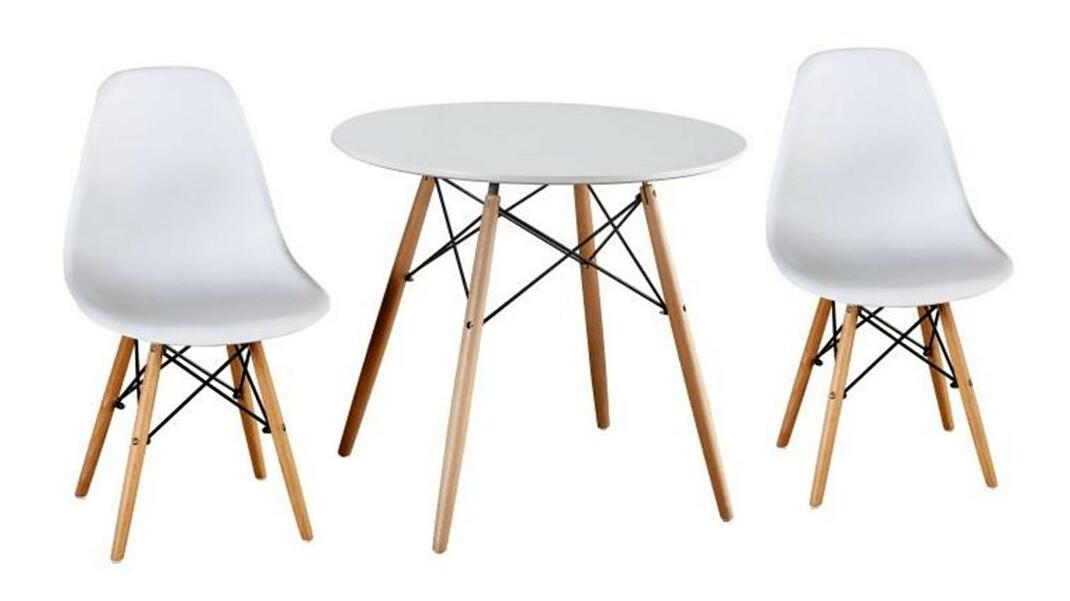 Jídelní stůl Gamin 2 (bílá + buk) (pro 2 osoby)