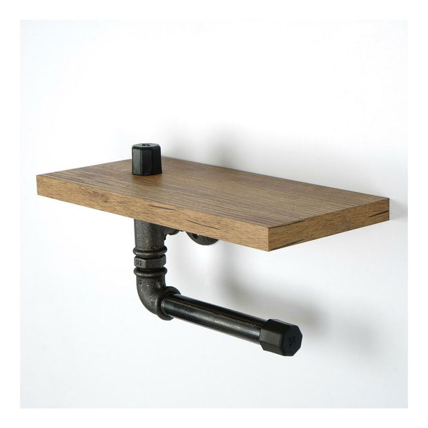 Držák na toaletní papír Nenanu 36 (ořech + černá)