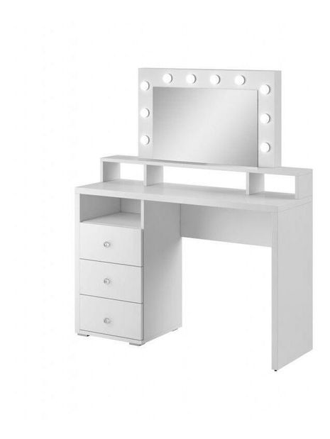 Toaletní stolek Dajana (bílá + bílý lesk)