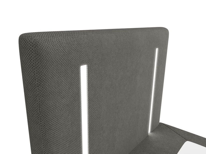 Jednolůžková postel 90 cm Ortega Bonell (tmavě šedá) (s roštem, bez úl. prostoru) (s LED osvětlením)