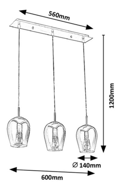 Závěsné svítidlo Halite 5253 (chromová + dymové sklo)