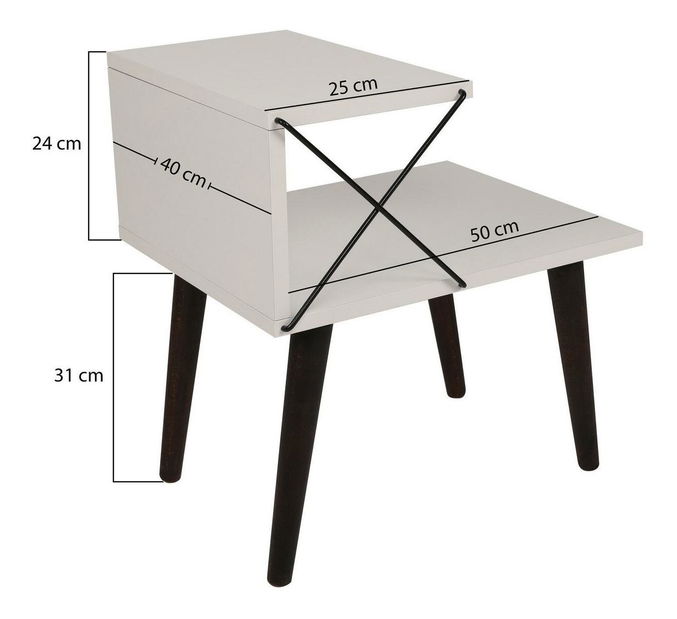 Noční stolek Crossline (černý mramor)