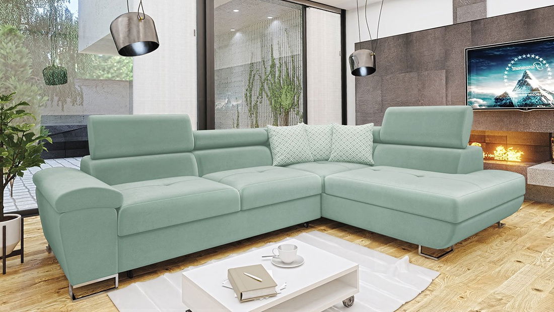 Rohová sedačka Alphard (P) (Magic Velvet 2227 + Magic Velvet 2227 + Evo 29)