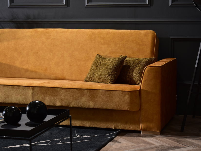 Pohovka třísedačka Masoquismo (hořčičná + buk)