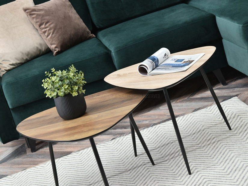 Konferenční stolek Rossi Zest Xl (ořech + černá)