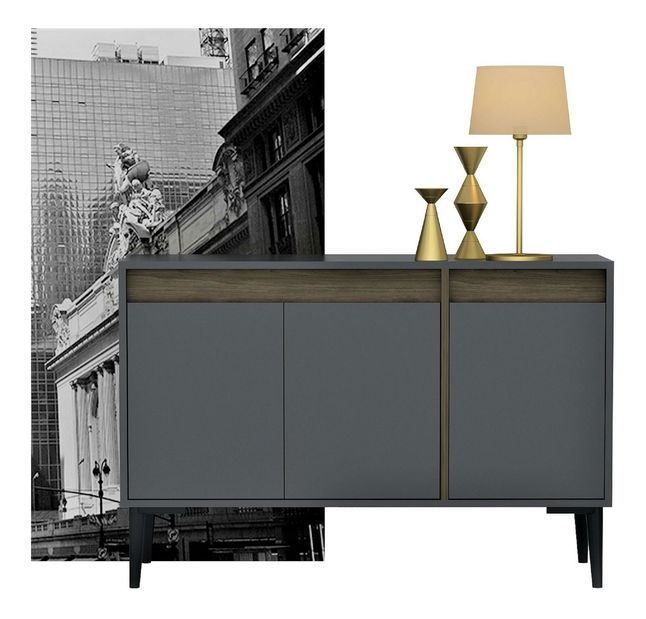 Skříňka Kasuma (antracit + ořech)