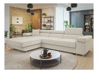 Rohová sedačka Terazuro Mini S (krémová) (s úl. prostorem) (L)