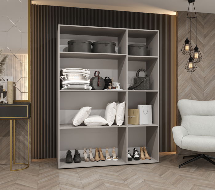 Šatní skříň 150 cm Borry 2 (kašmír + černá)