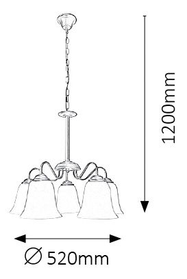 Závěsné svítidlo Fabiola 7261 (antická bílá + opálové sklo)