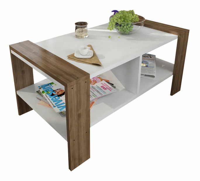 Konferenční stolek Eris (Bílá + Ořech)