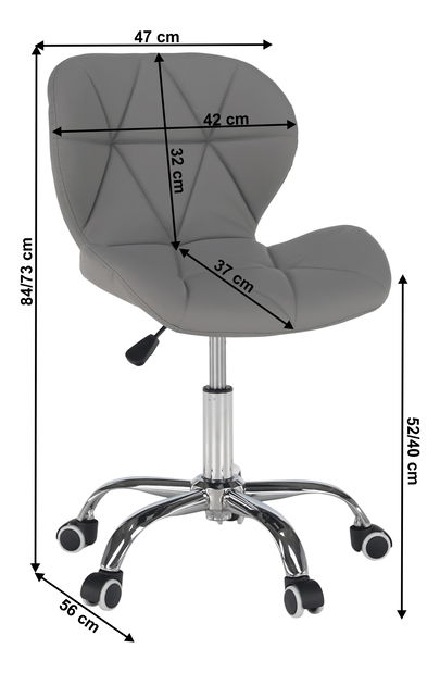 Kancelářské křeslo Asher (šedá + chrom)