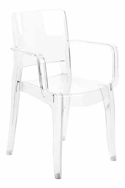 Set 2 ks jídelních židlí Kenza (průhledná)
