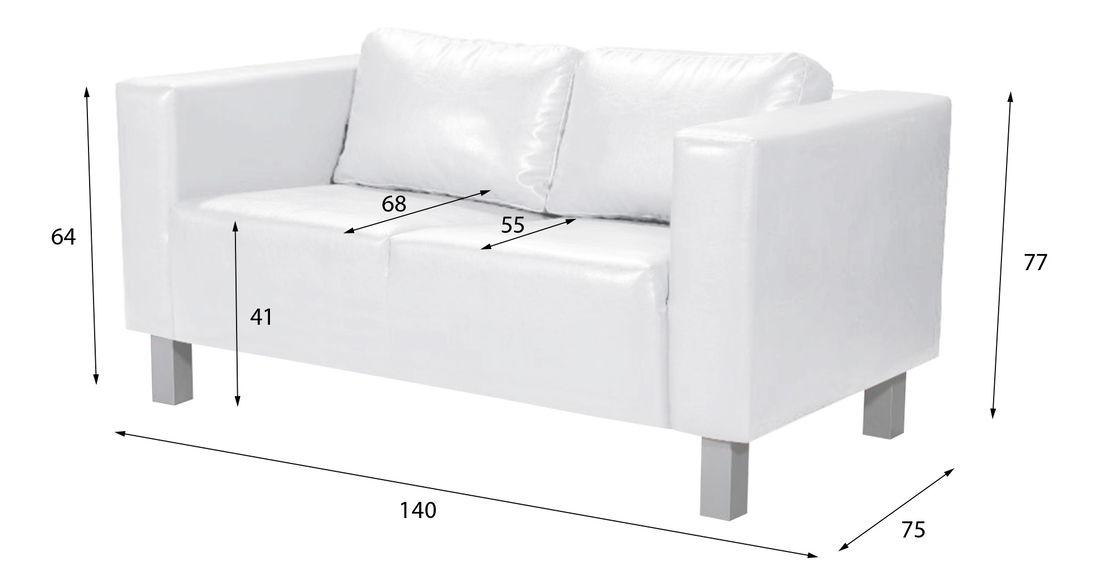 Pohovka dvojsed Valiano II (černá)