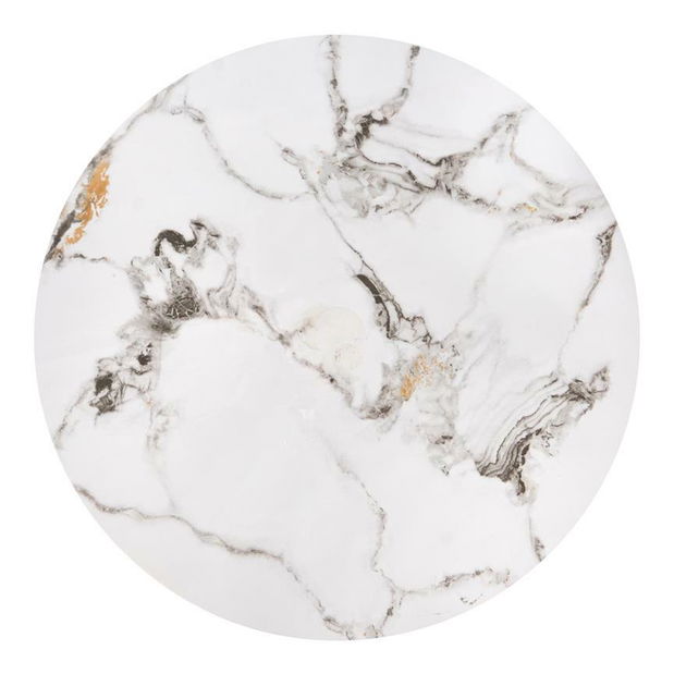 Set 3 ks. konferenčních stolků Golda (bílý mramor + černá)