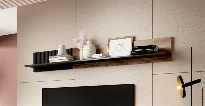 Polička Ranae P2 (dub wotan + černá)