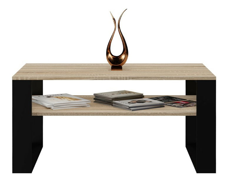 Konferenční stolek Maduro 2 (dub sonoma + černá)
