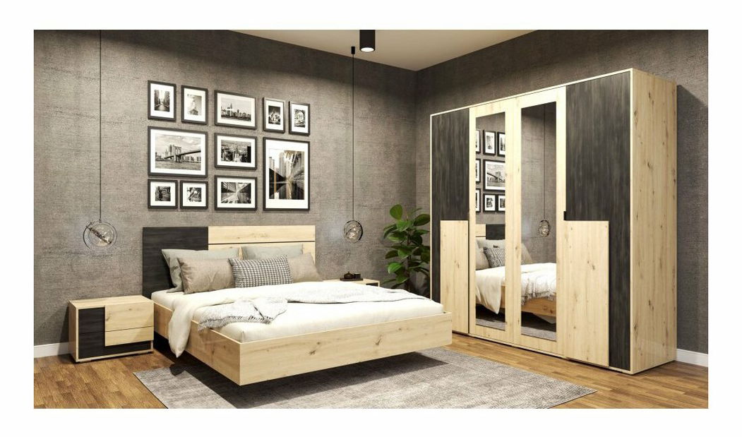 Komoda Barca (dub artisan + borovice norská černá)