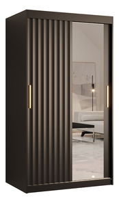 Šatní skříň se zrcadlem 100 cm Riana Wa 2 100 (černá)