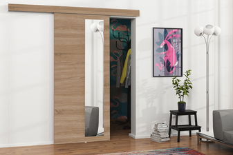 Posuvné dveře Meralia 8 (dub sonoma + zrcadlo)