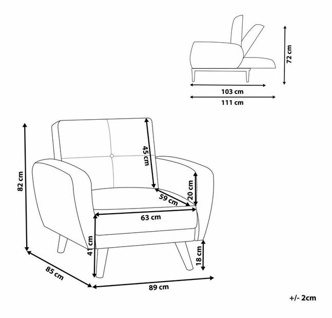 Křeslo Flong (světlešedá)