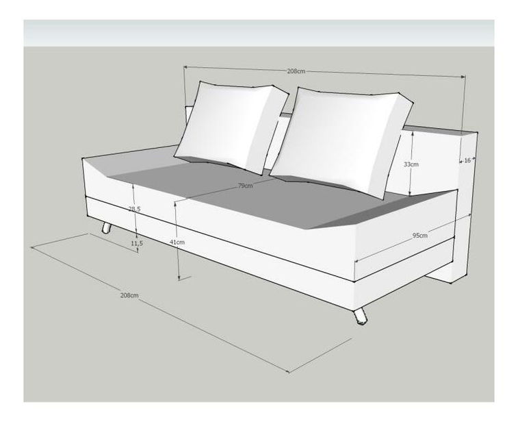 Pohovka Nora černá + šedá