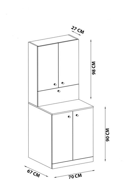 Skříňka na pračku Motuma (dub)