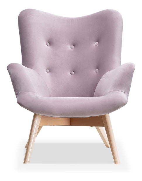 Relaxační křeslo Florentino (světlofialová + buk)