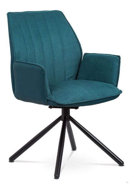 Jídelní židle Hagga-399-BLUE2 (petrolejová modrá + černá)