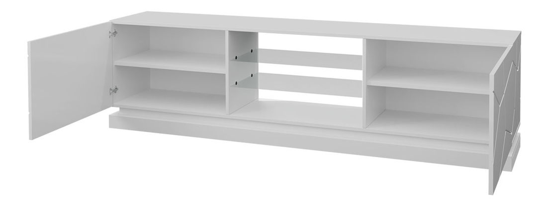 TV skříňka/stolek Aura 2 (bílá + bílá lesklá)