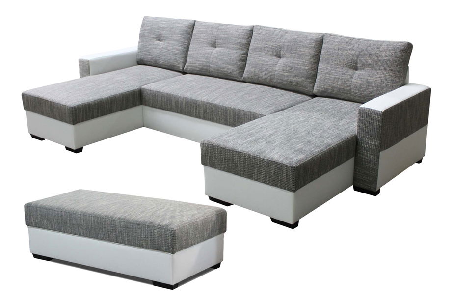 Rohová sedací souprava U Arenna L+2+L (P) (s taburetem)