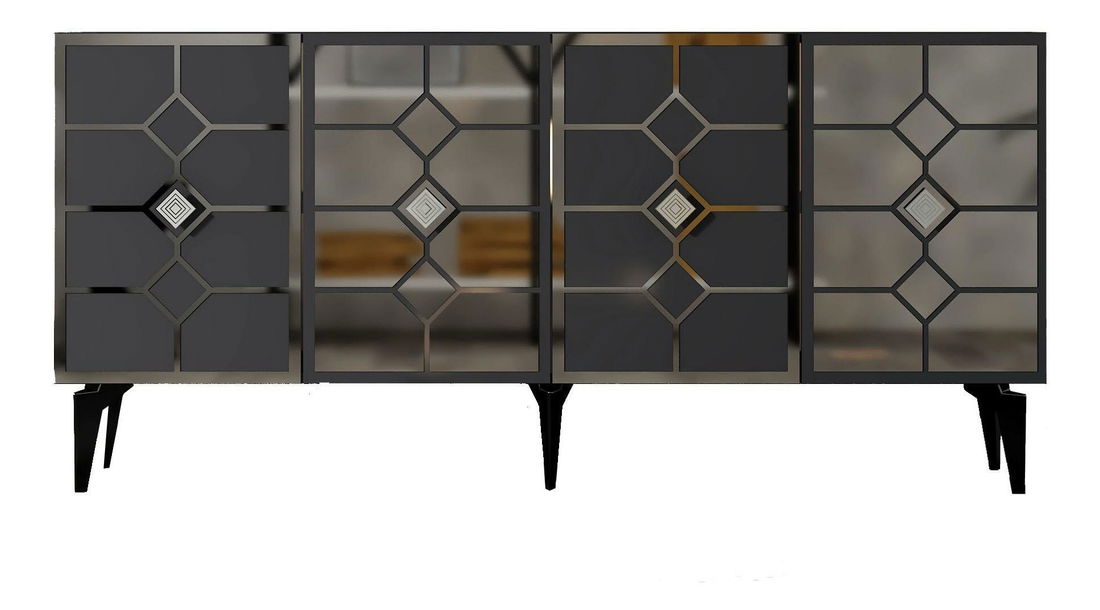 Skříňka Kavesi 1 (antracit + stříbrná)