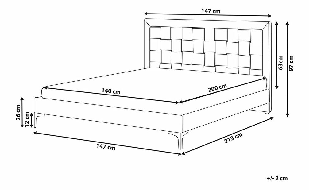 Manželská postel 140 cm Linux (černá)