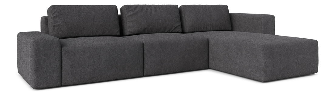 Rohová sedací souprava Berliner (P) (tmavě šedá)